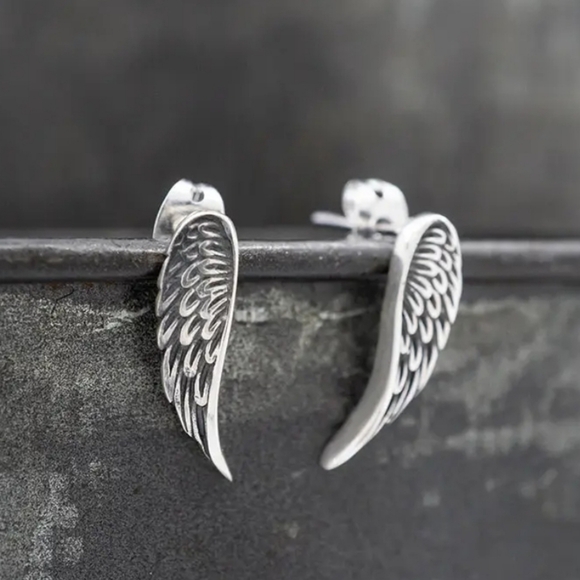 ❤️ ETERNAL WINGS STERLING SILVER EARRINGS - Picture 2 of 9